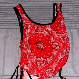 red bandana tank
